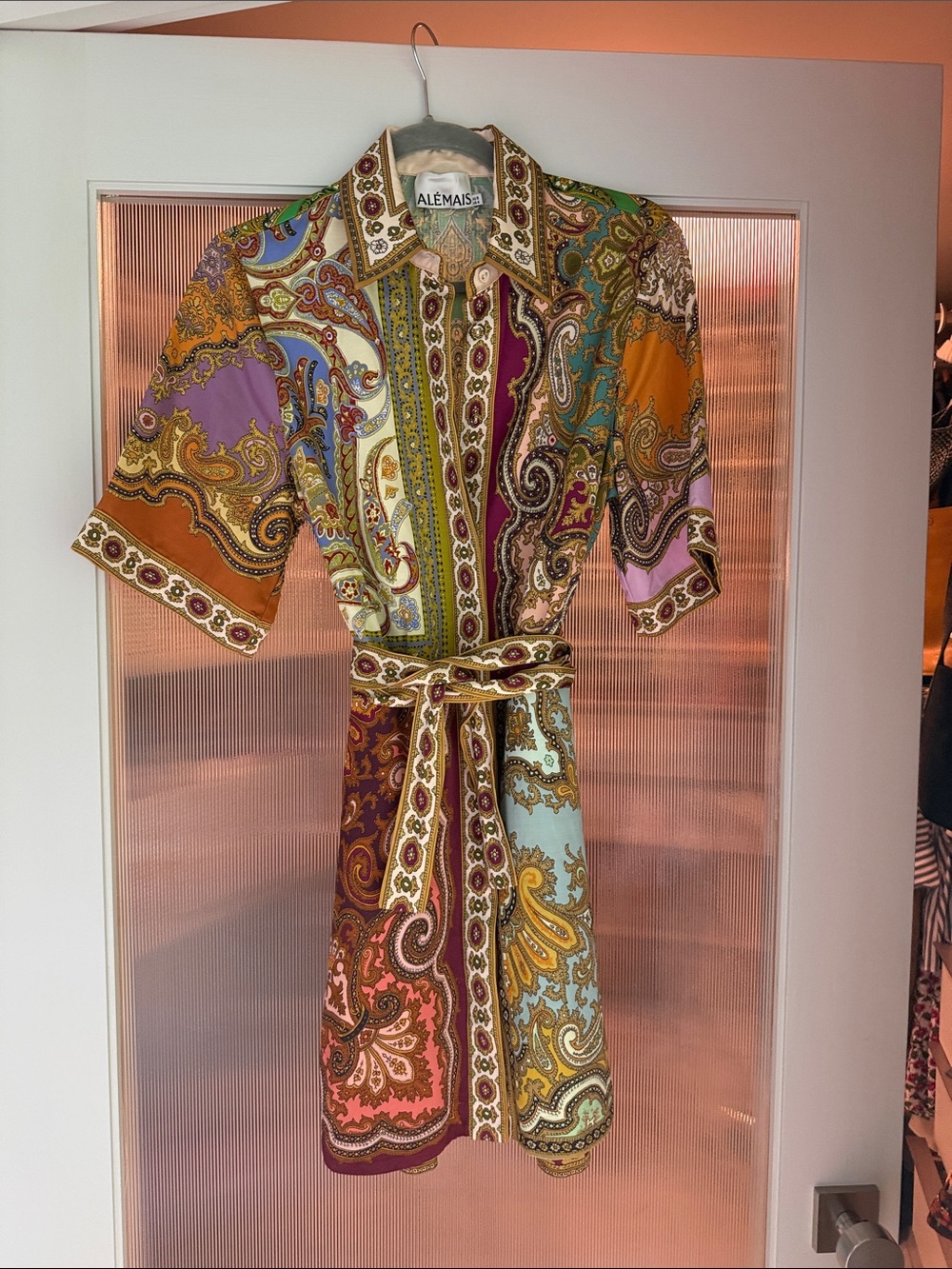 ALÉMAIS Multicolor Paisley Shirt Dress